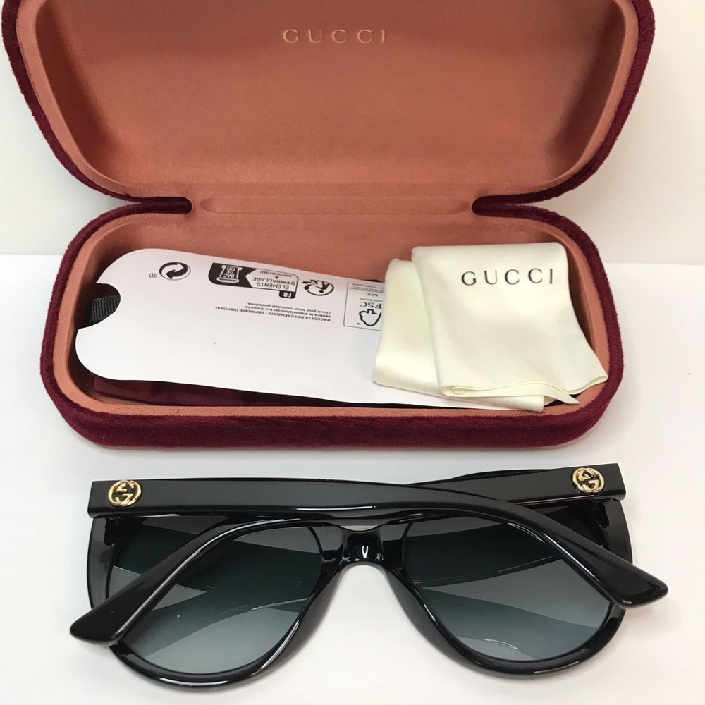 New- 💯 Original Gucci GG0325S W 001 Cat Eye Sunglasses - Picture 4 of 11